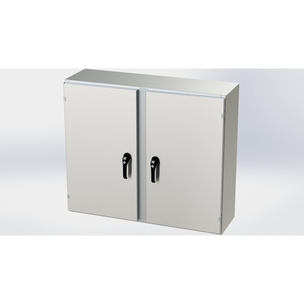3 Point Latch with Padlock Handle Electrical Enclosures, 36 in H, 12 in D, 42 in W